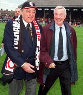 Johnny Haynes in happier days with Chairman Mo